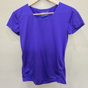Marmot Women's Bold Purple Short Sleeve Athletic Outdoor Gorpcore Tee Small